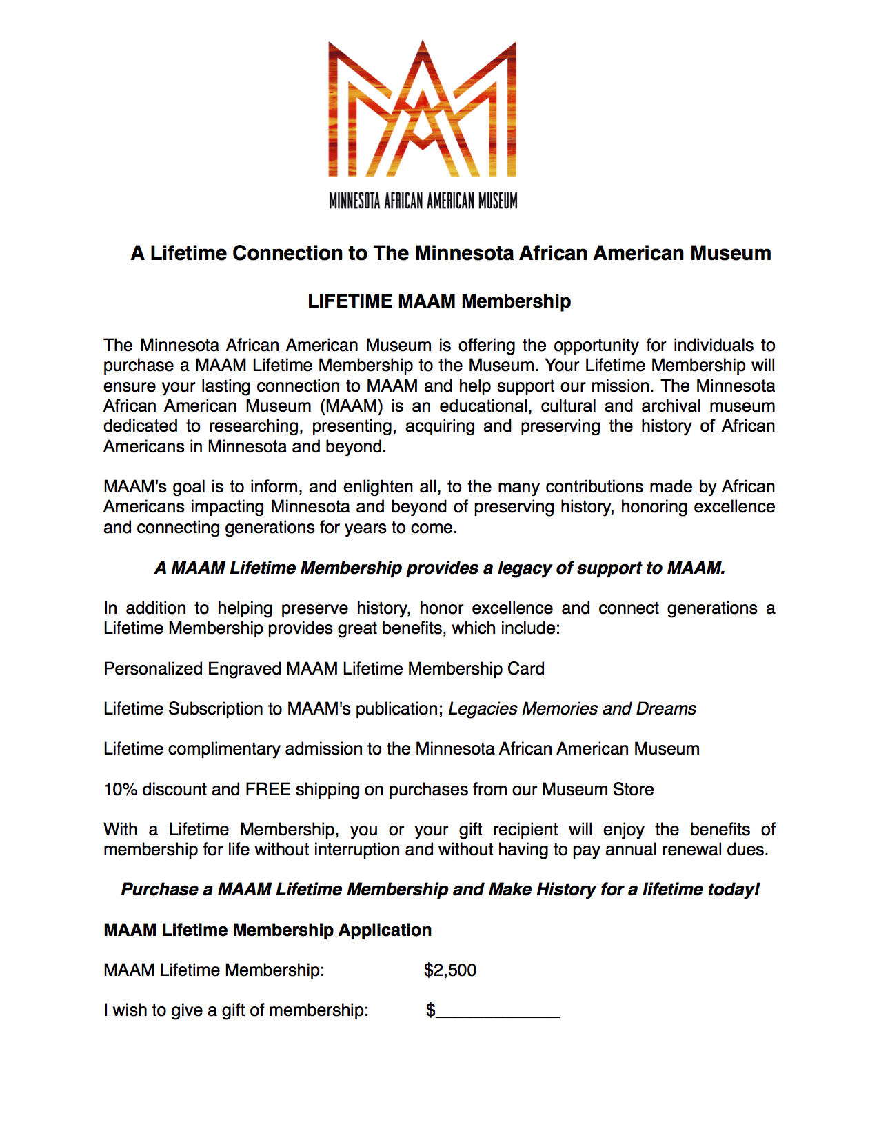 life time membership